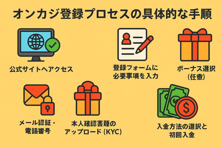 オンカジ登録プロセスの具体的な手順